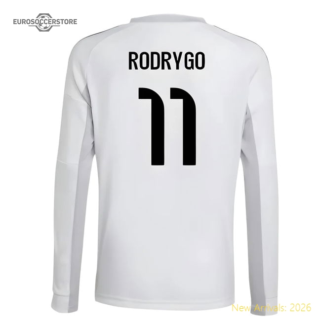 Authentic 2025-2026 Real Madrid Long Sleeve Home Shirt (Kids) (Rodrygo