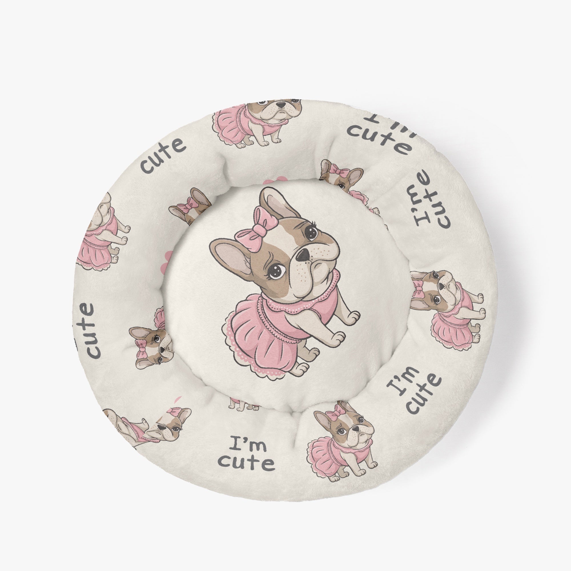 Frenchie Bed | Anti-anxiety French Bulldog Donut Bed Indoor Use
