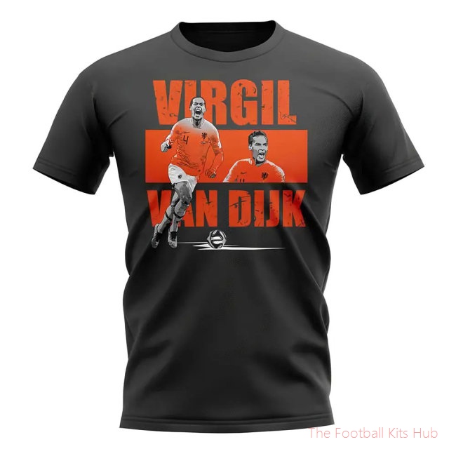 Virgil van Dijk Player Collage T-Shirt (Black)