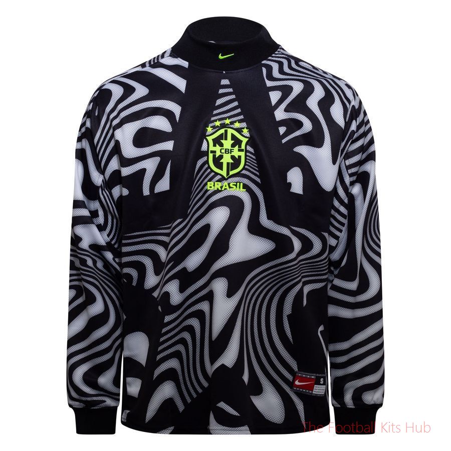 Brazil Goalkeeper Shirt Authentic Hollywood Goalkeepers - Black/White/Volt