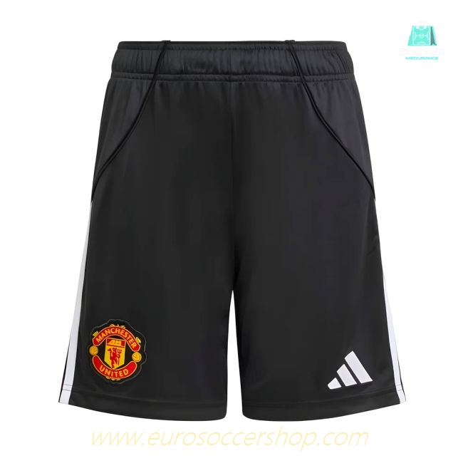 2025-2026 Man Utd Home Shorts (Black) - Kids