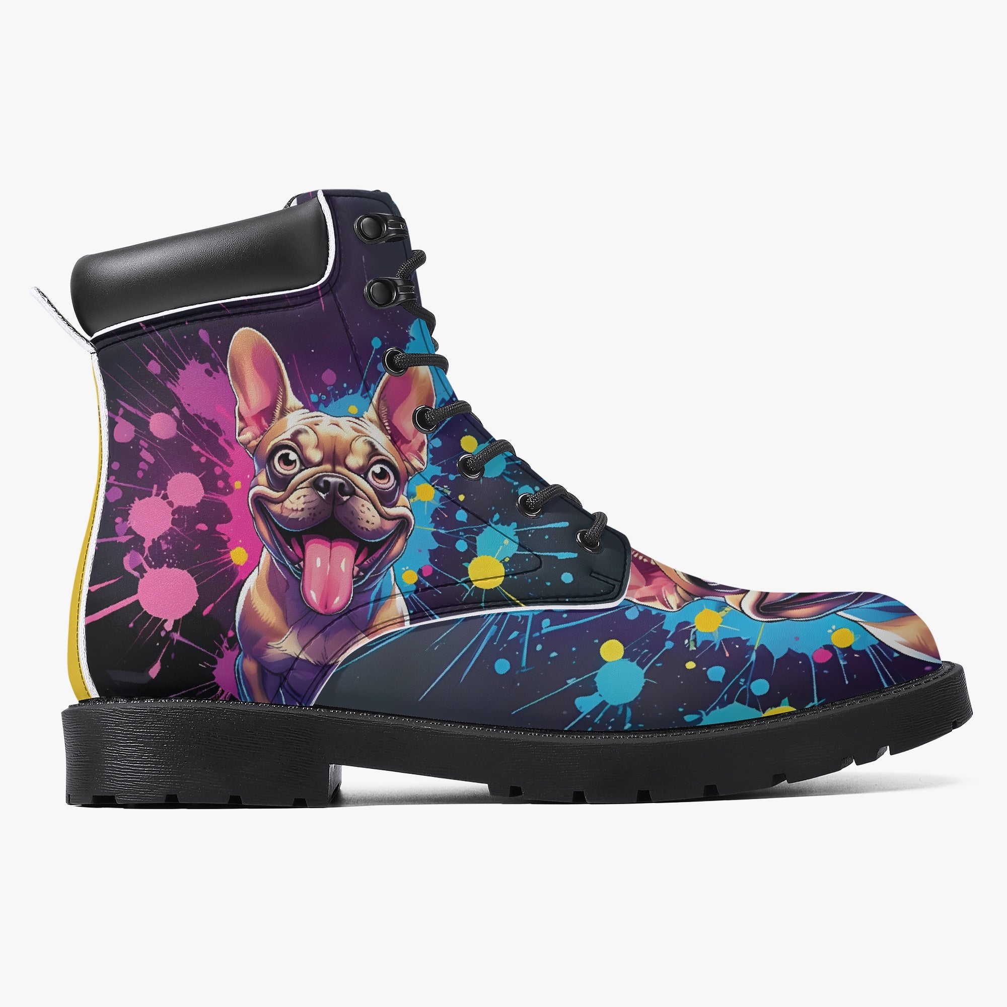 French Bulldog Lover Khloe Casual Leather Boot Perfect Gift Idea