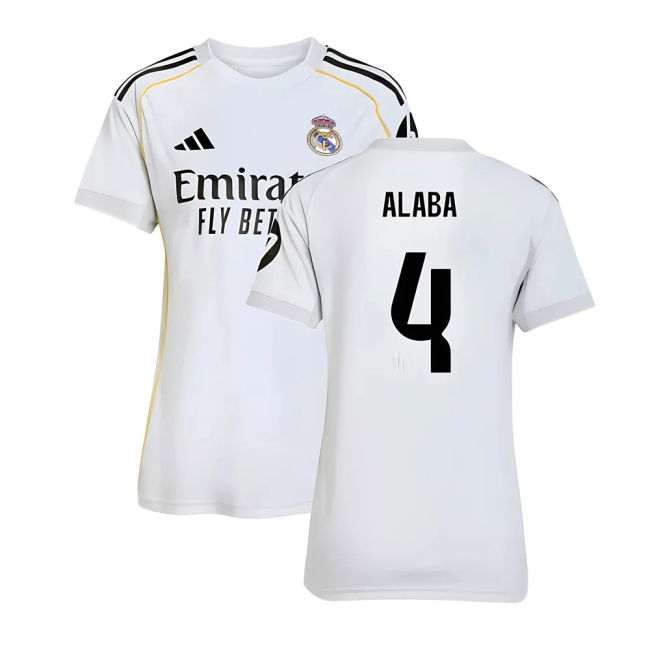 Womens Real Madrid Soccer Club Rare Piece Home Rare Jersey (Alaba 4)