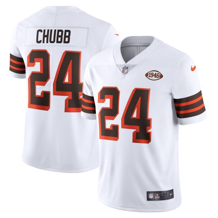 Men's Cleveland Browns Nick Chubb Nike White 1946 Collecti...