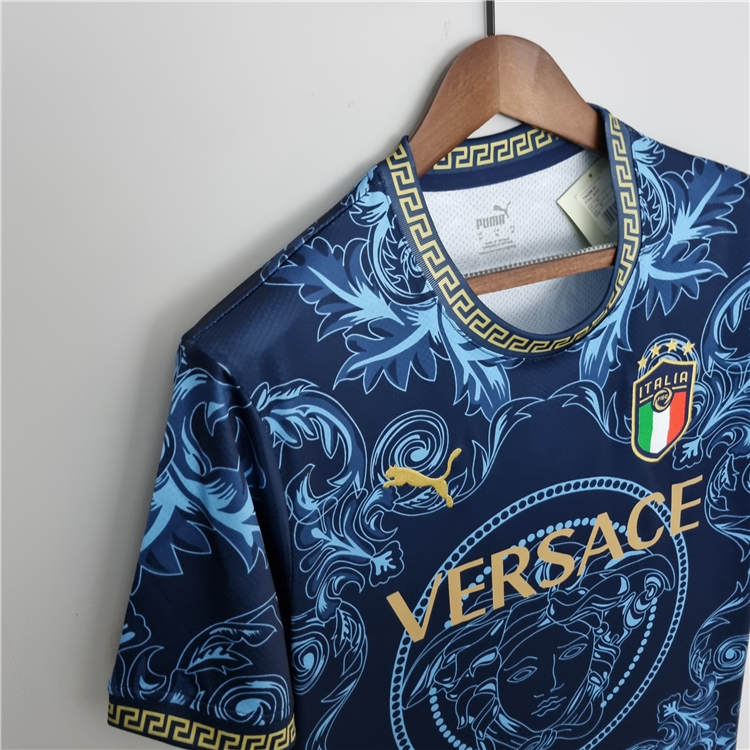 Elite Moisture Wicking 2022 Italy Puma X Versace Blue Shirt
