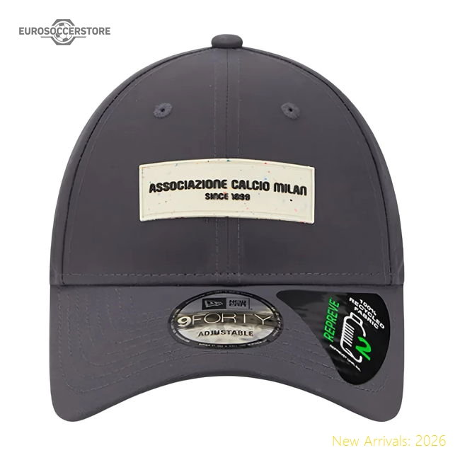 Official 2023-2024 Ac Milan Repreve 9Forty Adjustable Cap (Dark Grey)