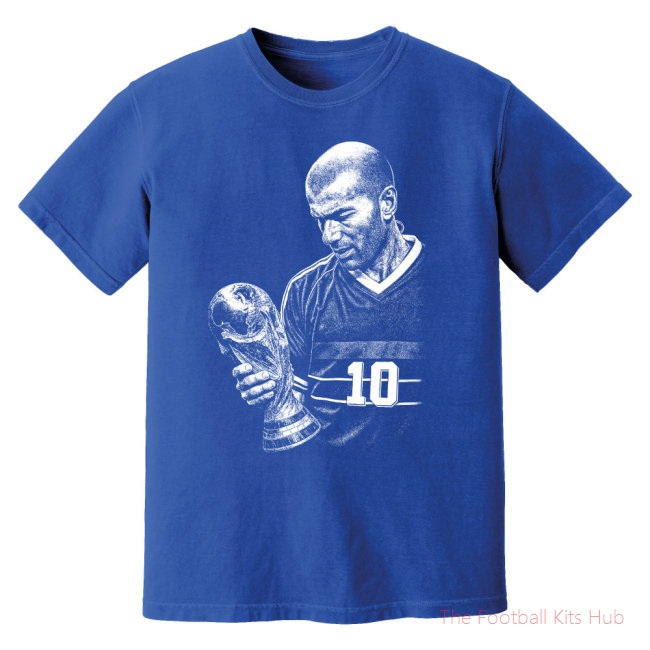Zidane France World Cup Trophy Phantom Graphic Tee - Blue