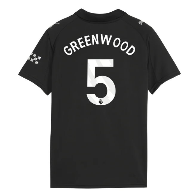 2025-2026 Man City Away Shirt (Kids) (Greenwood 5)