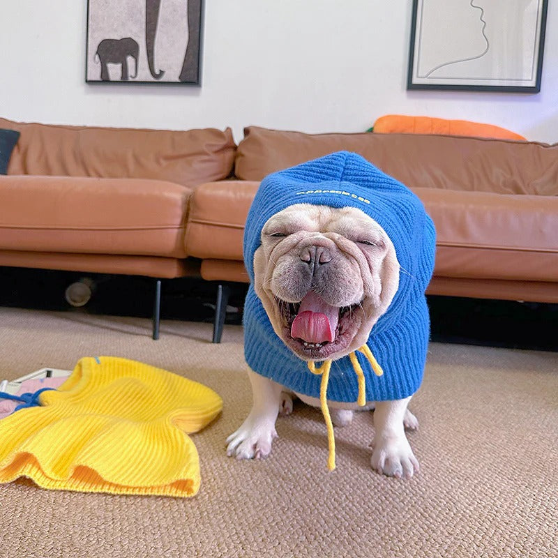 Fashion-Forward Wagloom Frenchie Knitted Snood Hat – Colorful Soft Wo...