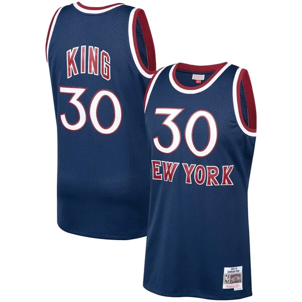 Bernard King NYK Swingman Jersey - high-quality retro - Navy