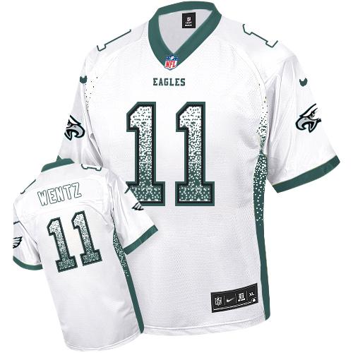 Authentic NFL PHI Eagles #11 Carson Wentz White Elite Jersey