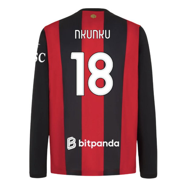 [DDJ] 2026-2027 AC Milan Long Sleeve Home Shirt (Nkunku 18)