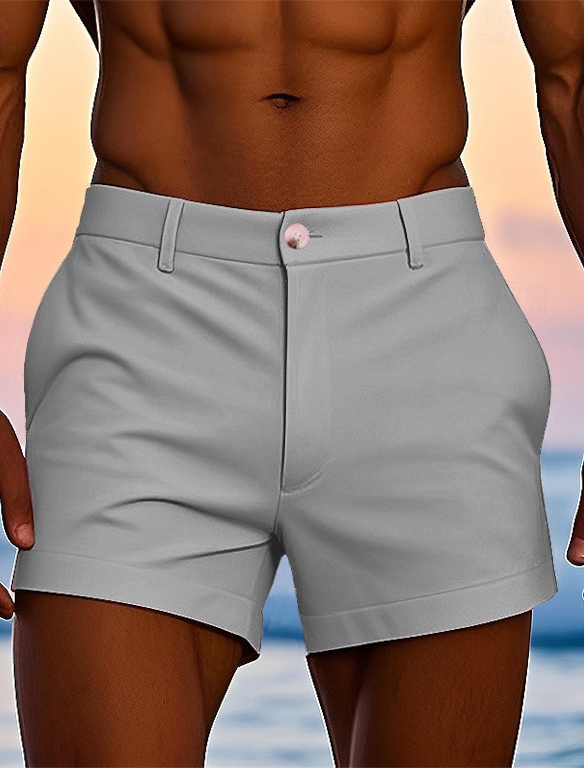 Men's Dress Shorts Work Shorts Golf Shorts Pocket Plain Comfort Breathable Short Outdoor Business Sports Casual White Yellow