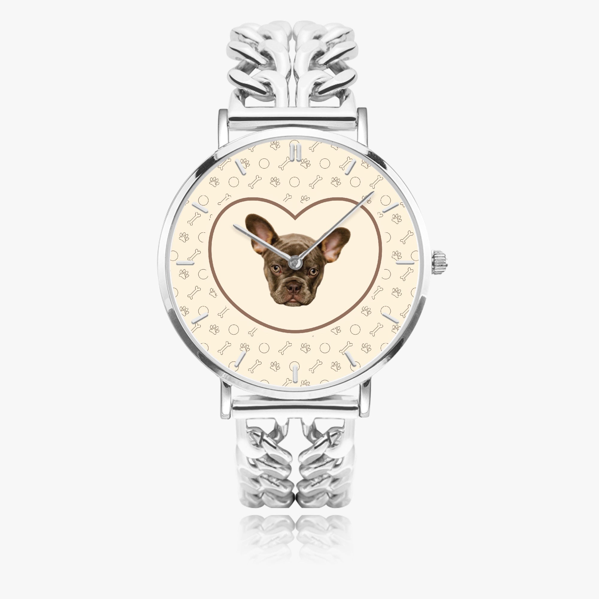 French Bulldog Casper Personalized Chic Hollow Strap Watch For