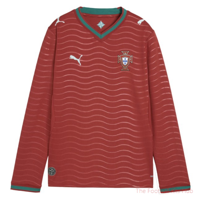 2026-2027 Portugal Long Sleeve Home Shirt (Kids)