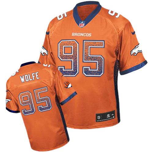 NFL W D B Broncos #95 Derek Wolfe Orange Elite Jersey - Authentic Q...