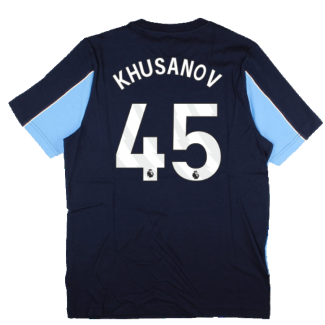 Man City 2024-2025 T-shirt (Navy) (Khusanov 45) (Navy) | Affordable
