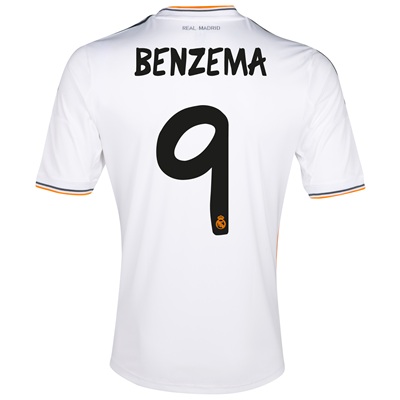 Moisture Wicking 13-14 Real Madrid 9 Benzema Home Jersey Shirt