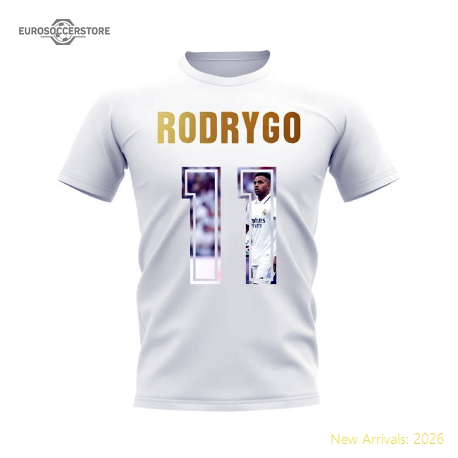Authentic Rodrygo Name And Number Real Madrid T-Shirt (White)