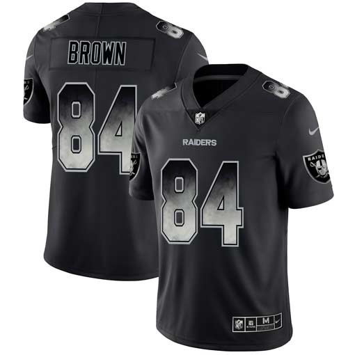 NFL O R Raiders #84 Antonio Brown Brown Smoke Jersey - Authentic Qu...