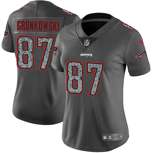 NFL NE Patriots #87 Rob Gronkowski Gray Static Jersey - Authentic Q...