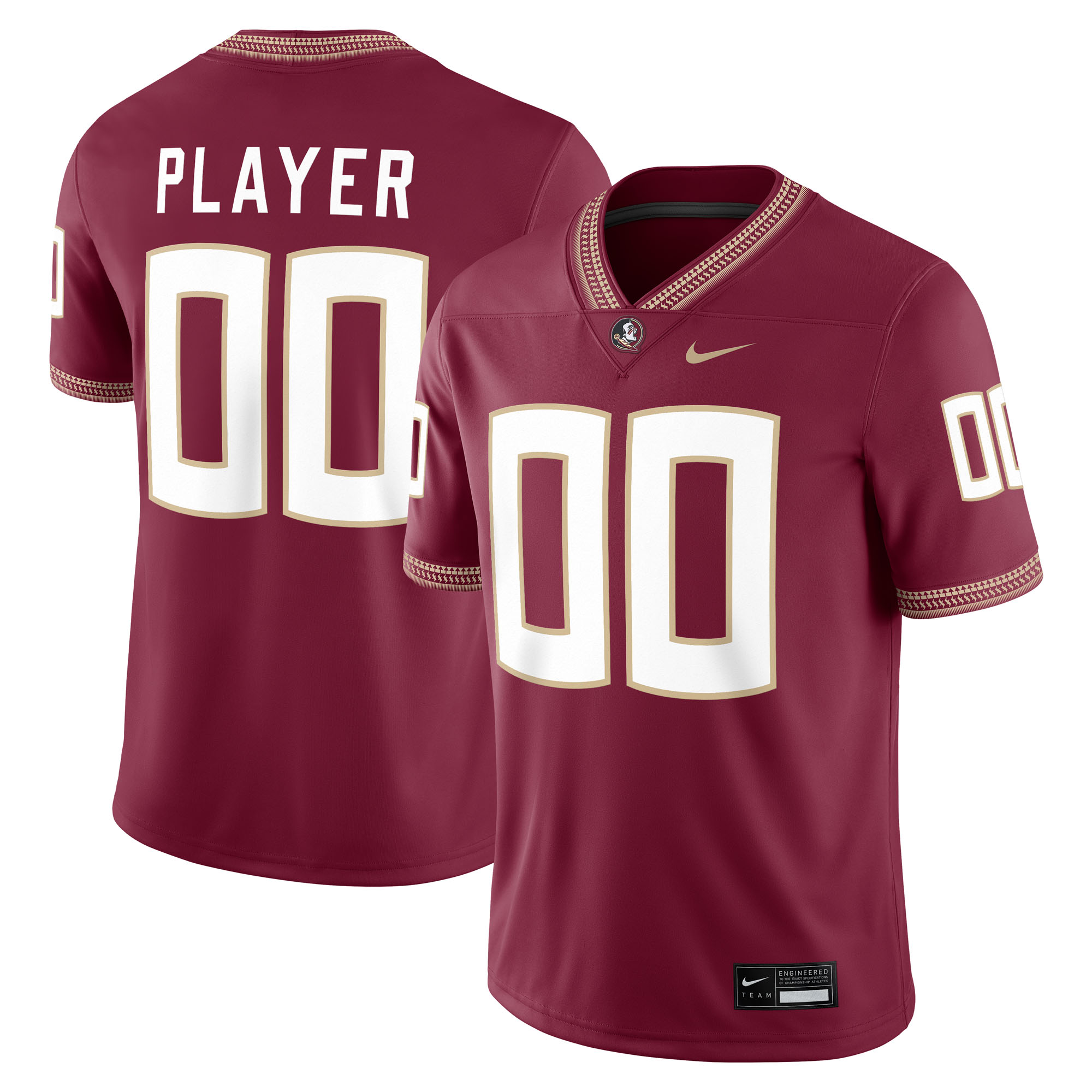 [NJP] Florida State Seminoles NIL Pick-A-Player Game Jersey - Garnet