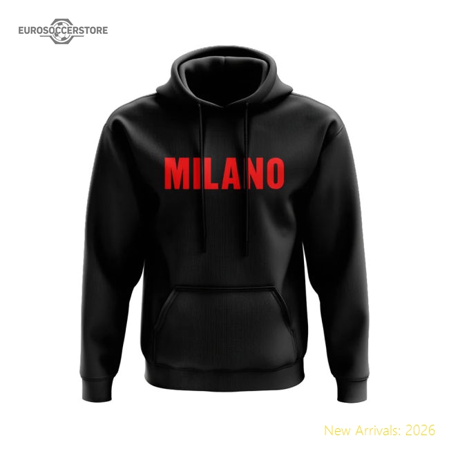 Genuine High-Quality Ac Milan Milano Hoody (Black)