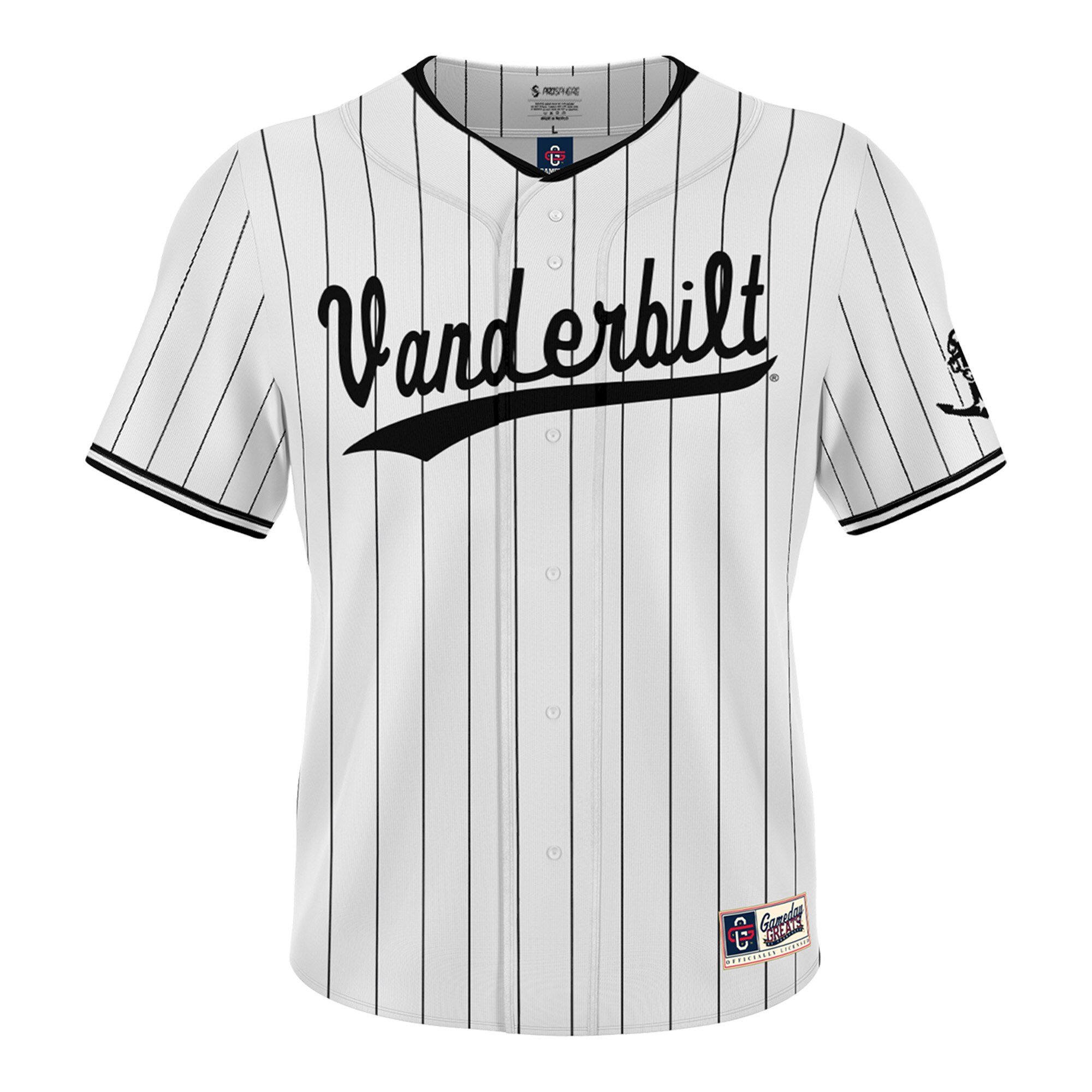 [NJP] Vanderbilt Commodores GameDay Greats Unisex Lightweight Collegiate Baseball Fashion Jersey - White