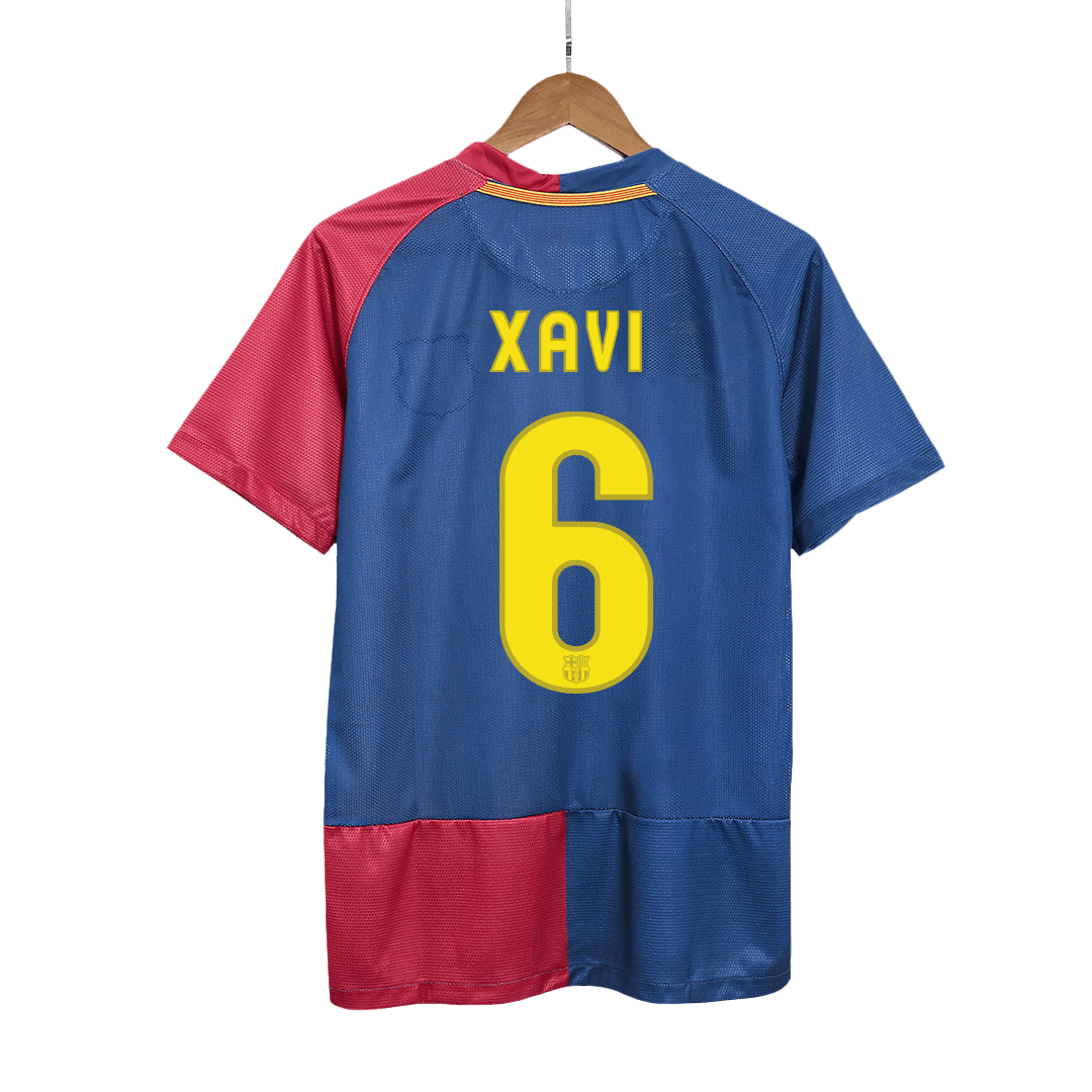 Retro XAVI #6 2008/09 Barcelona Home  Soccer Jersey Authentic Kit