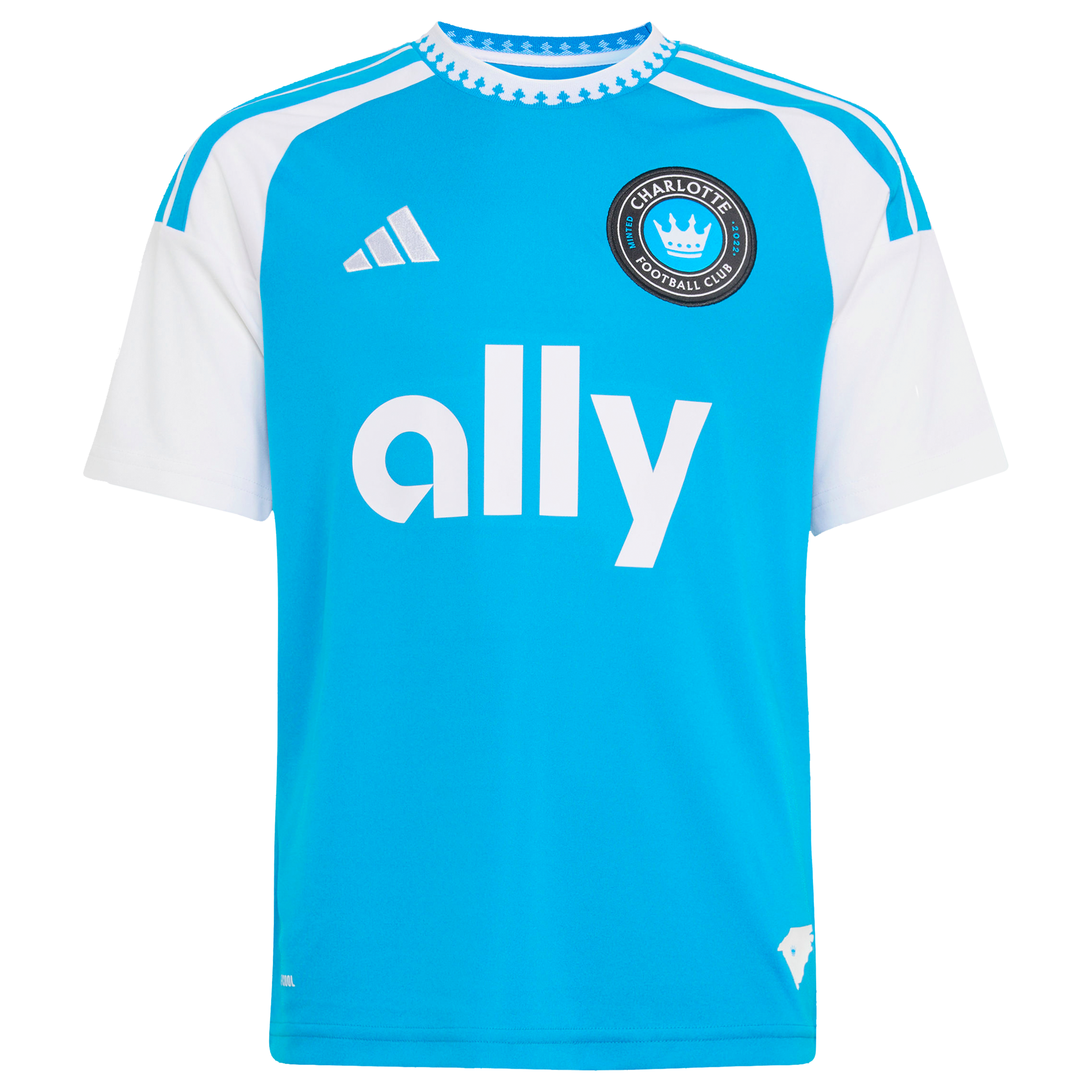 [JED] Wilfried Zaha Charlotte FC Youth 2026 Carolina Kit: Crowns Up Replica Jersey - Blue