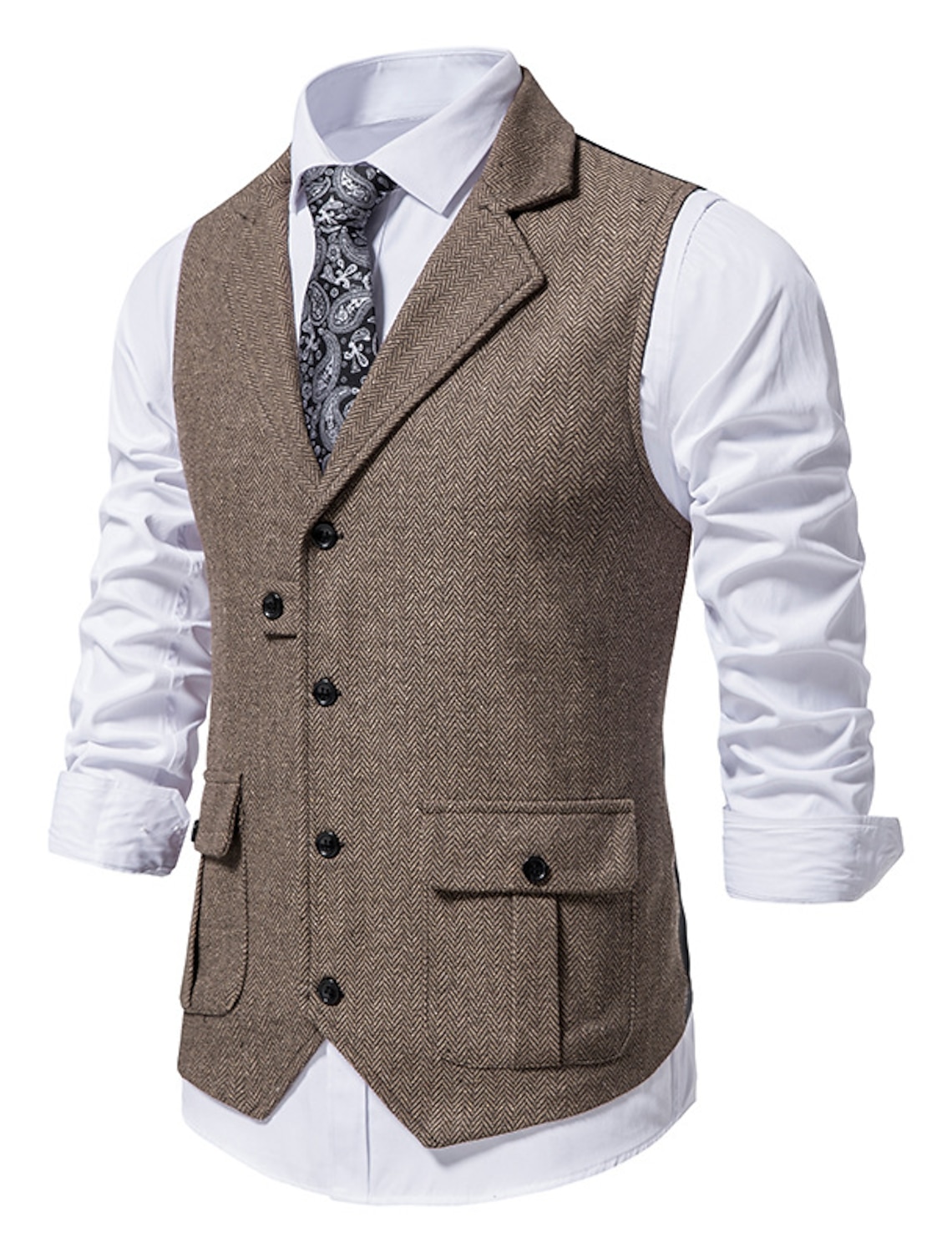 Men's Vest Waistcoat Gilet Formal Wedding Work Business Casual Spring
