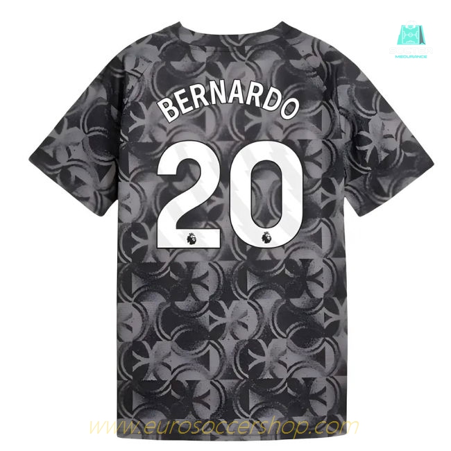 2025-2026 Man City Warm Up Jersey (Black) - Kids (Bernardo 20)