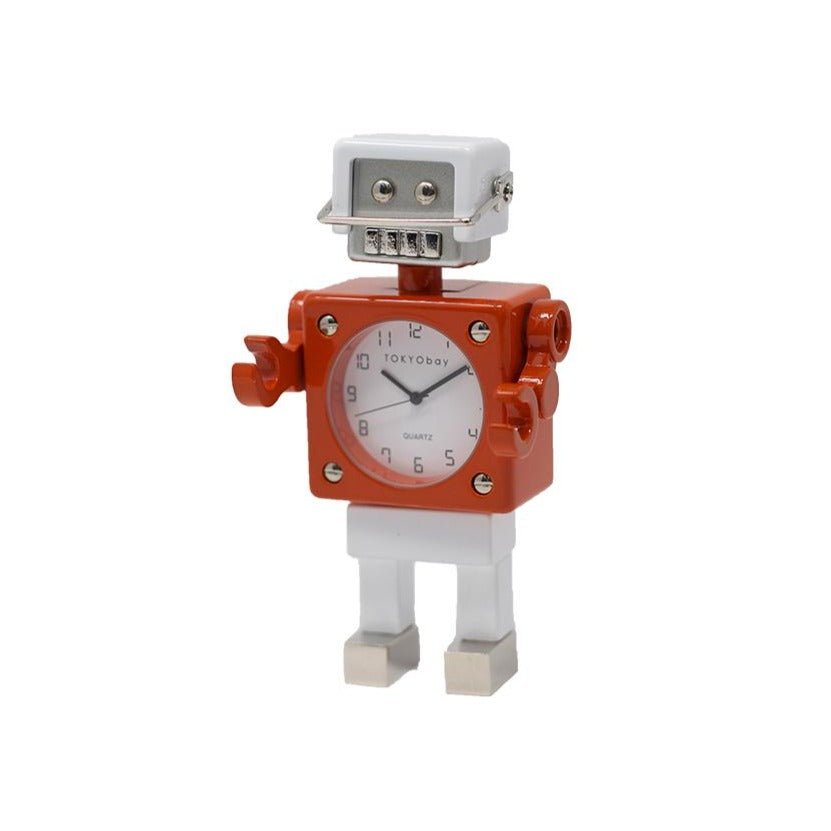 Football Robot Clock - Orange/White
