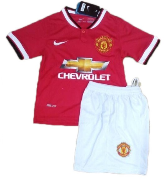Kids Manchester United 1415 Home Soccer Jersey KitShirtshorts -