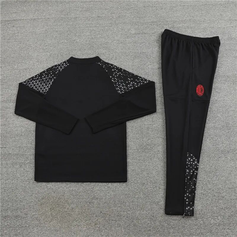 Durable AC Milan 2324 Black Half Zipper Training Tracksuit