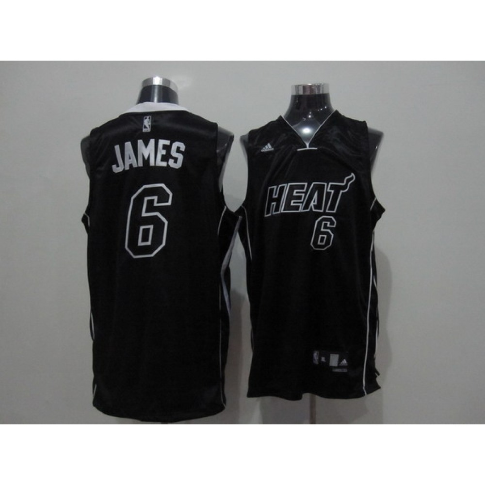 Fan Favorite Top-Grade Men's Heat #6 LeBron Black Basketball Jersey