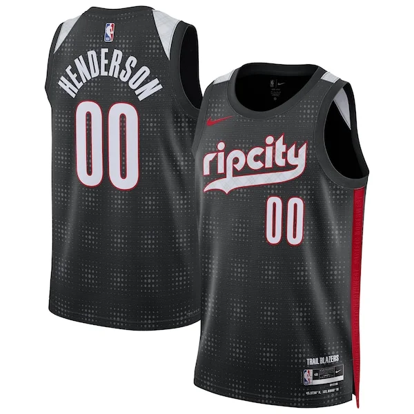 Scoot Henderson POR Swingman Jersey - superior NBA - Black basketball