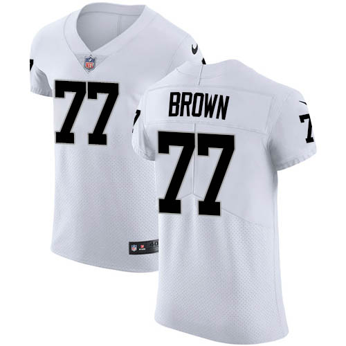 NFL O R Raiders Trent Brown #77 Brown Elite Game Jersey - Premium