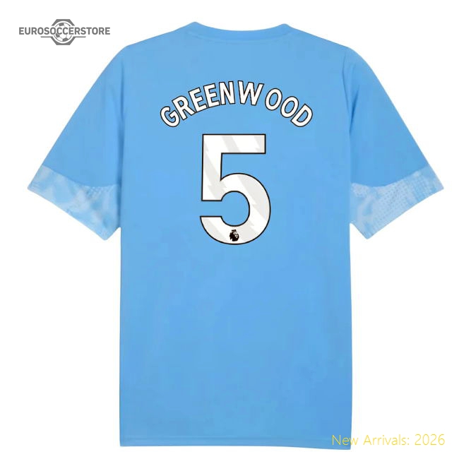 2025-2026 Man City Training Jersey Classic Light Blue Greenwood 5