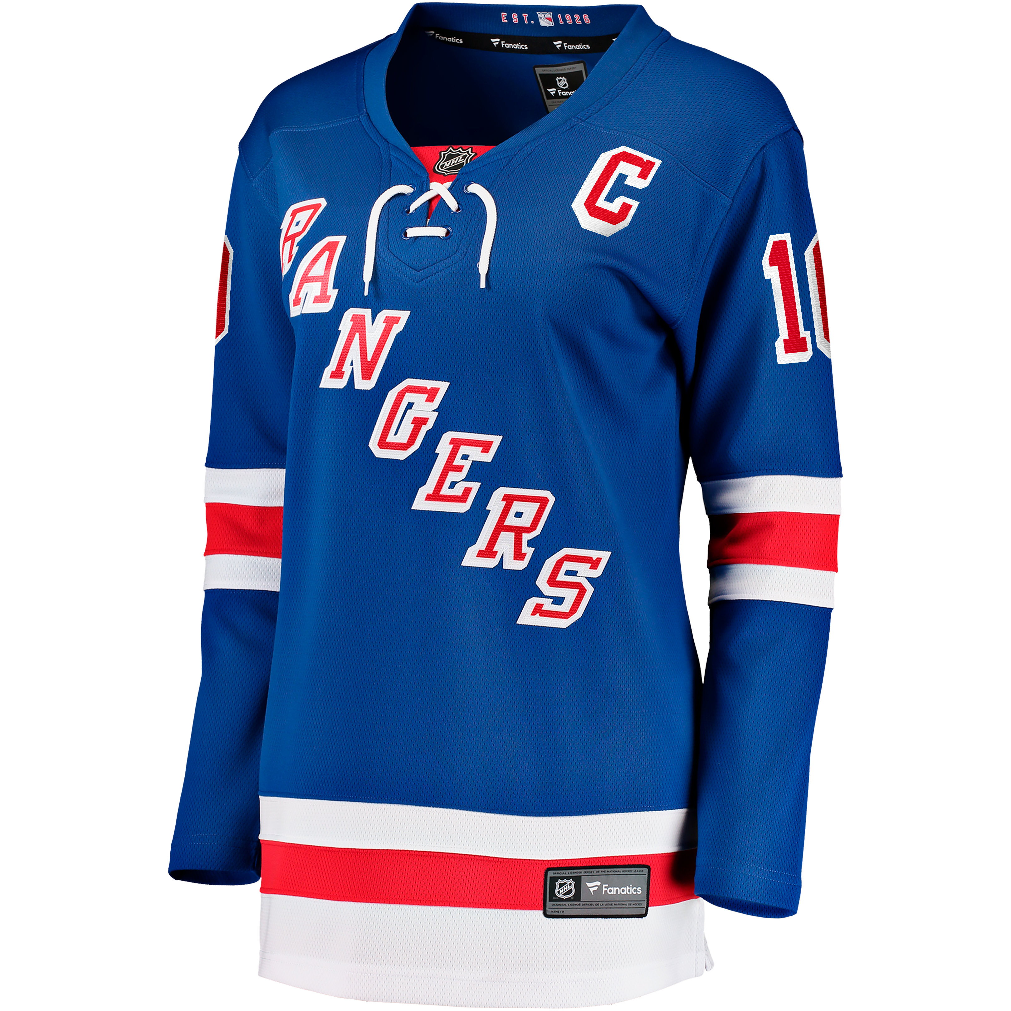 [LK] JT Miller New York Rangers Women's Home Captain's Patch Breakaway Jersey - Blue