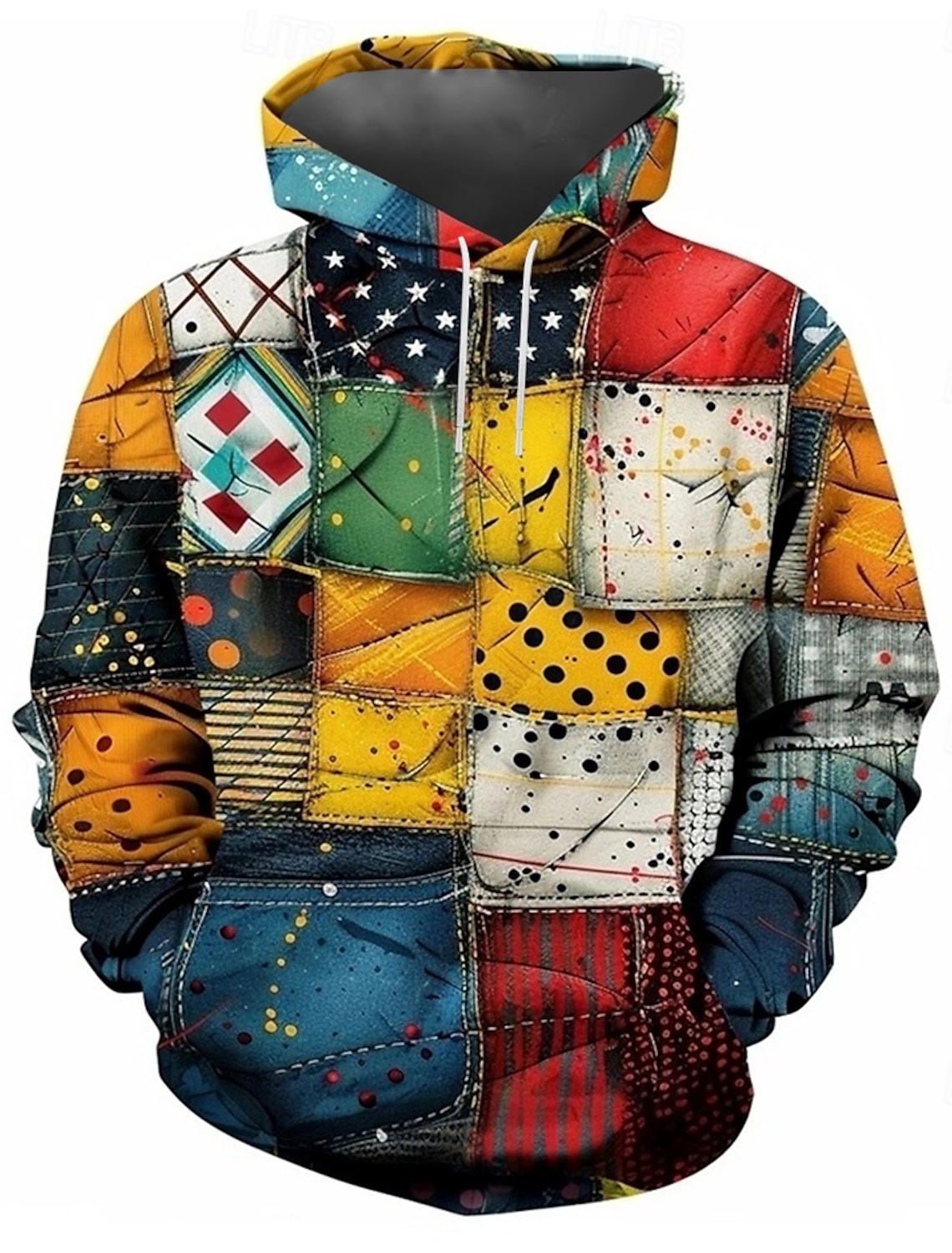Men's Patchwork Hoodies Sweatshirt Fashion Cool Daily Long Sleeve Crew