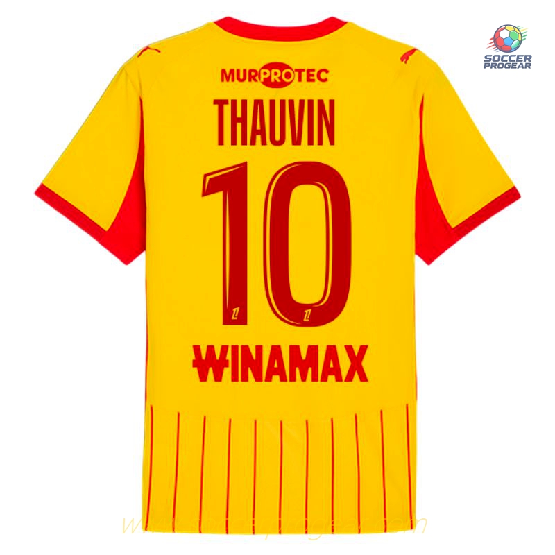 RC Lens Home Soccer Uniform Children Soccer Football Shirt 2025/26 Collection Thauvin