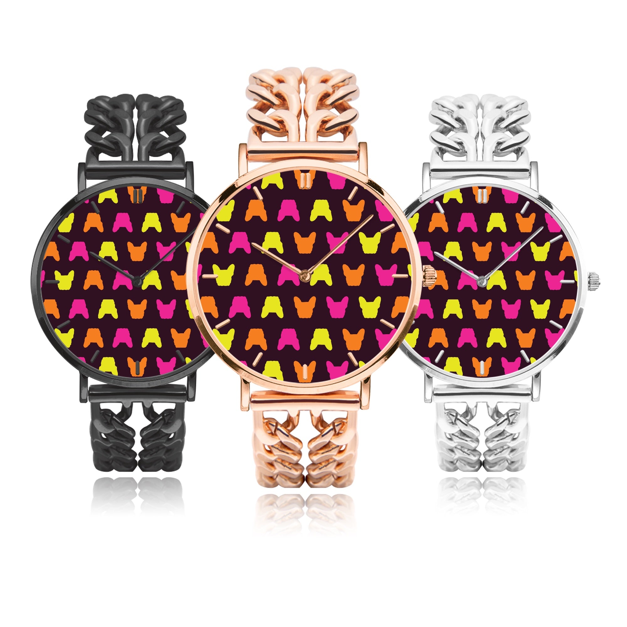 French Bulldog Floria Chic Hollow Strap Watch For Frenchie Lovers Durable Dog Item