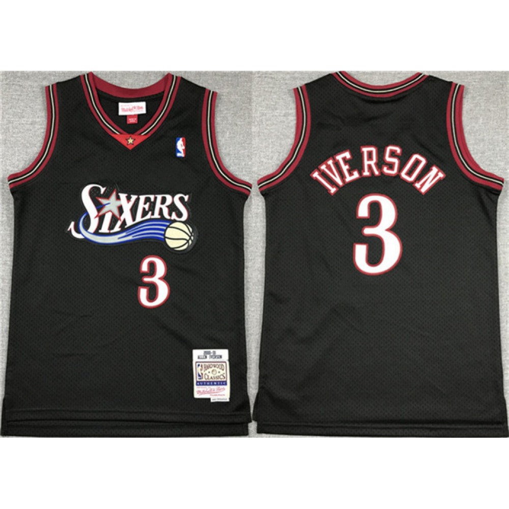 Fan Favorite Classic Men's Sixers #3 Allen Black Basketball Jersey