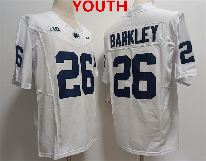 Men's None #26 Saquon Barkley White 2024 college football official