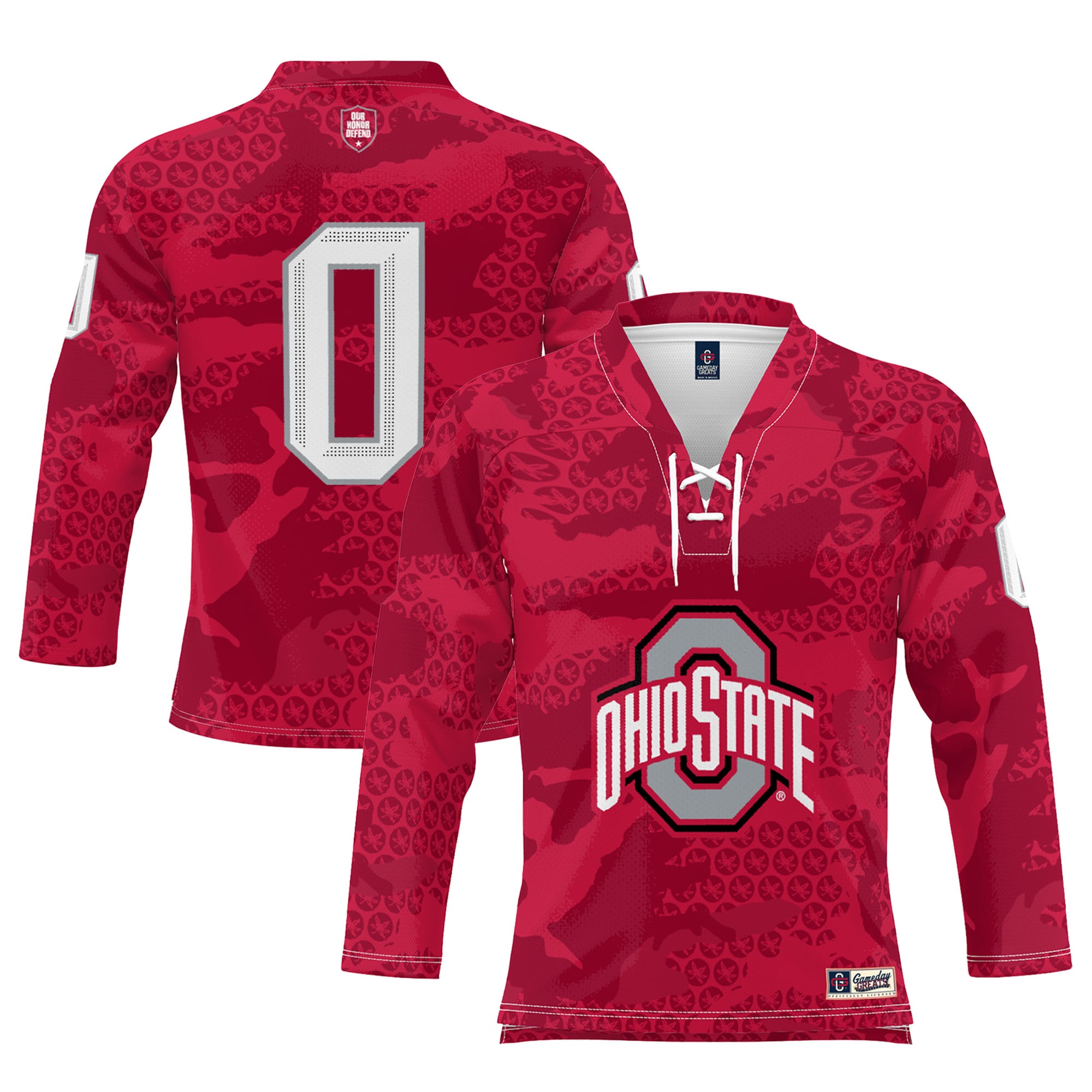 #0 Ohio State Buckeyes GameDay Greats Youth Ice Hockey Jersey - Scarlet