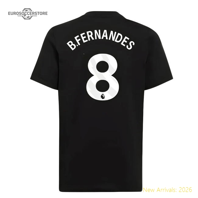 2025-2026 Man Utd Eu Training Tee (black) (bfernandes 8)