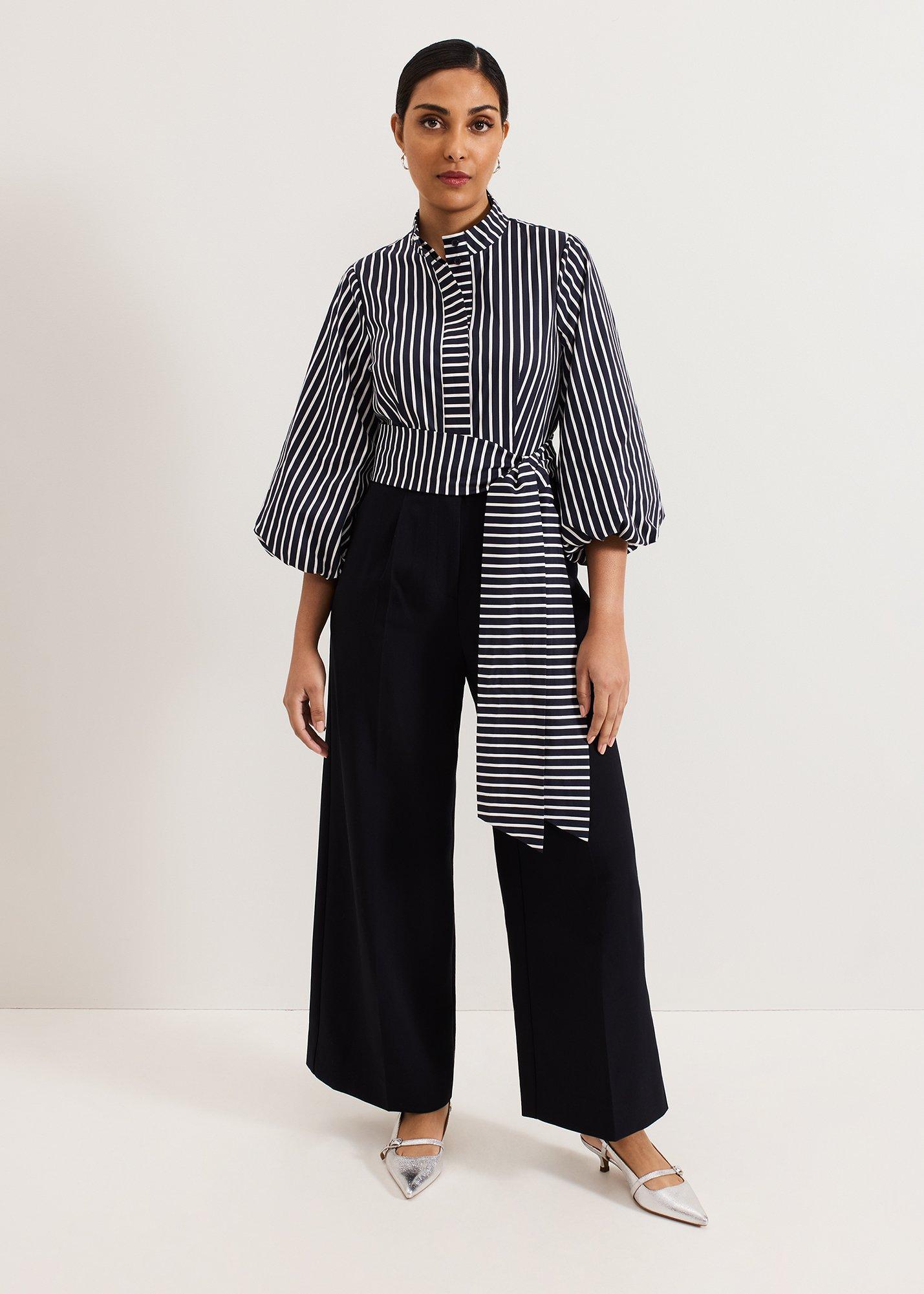 Petite Bree Stripe Wide Leg Jumpsuit