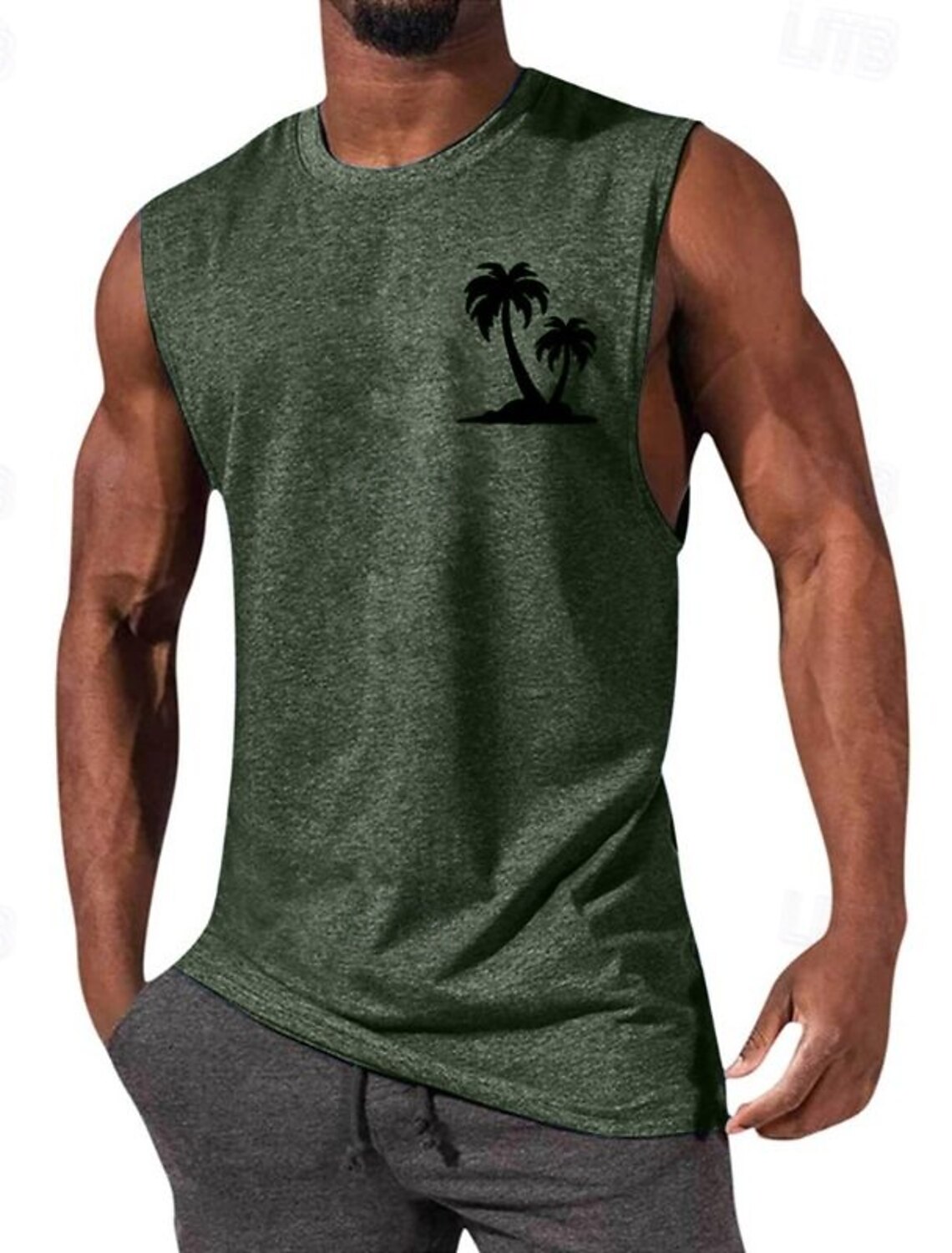Men's Tank Top Vest Undershirt Sleeveless Shirt Crewneck Spring &