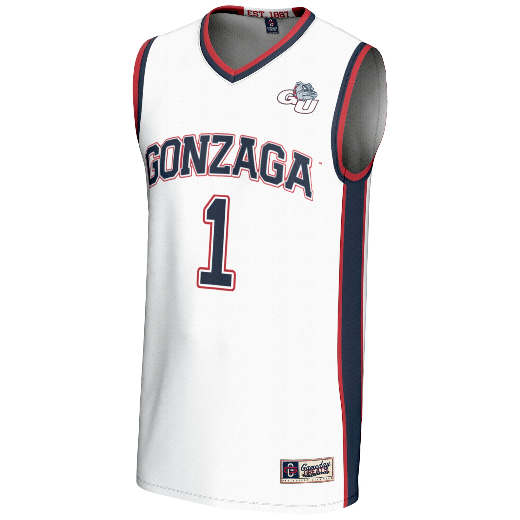 [NJP] Gonzaga Bulldogs GameDay Greats Lightweight Basketball Jersey - White
